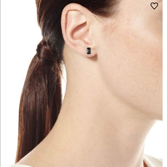 Suzanne Kalan 14K White Gold Emerald Cut Studs NWT - Picture 2 of 6